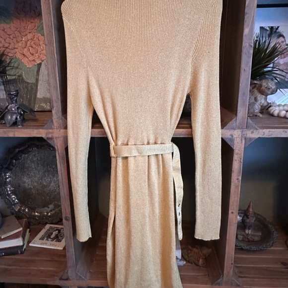 Free People French Girl Mini Dress in gold - Picture 5 of 6